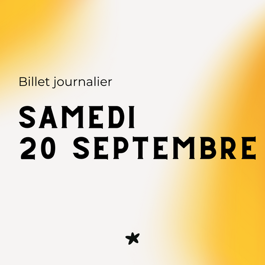 Saturday, September 20 - Daily Ticket